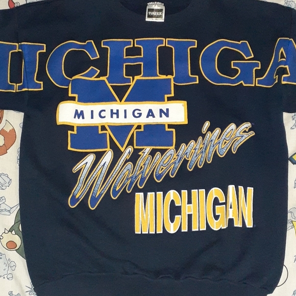 90s Michigan Wolverines Sweatshirt Vintage Football Hockey Basketball Fab 5 - Picture 2 of 5